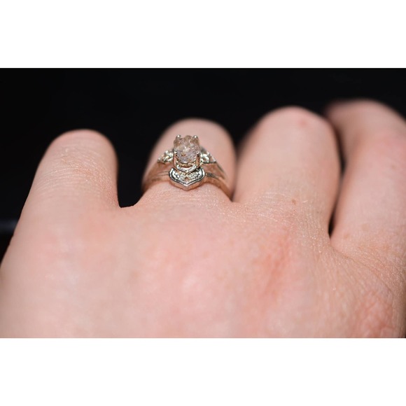 Art Deco Ring Raw Diamond Ring Rough Diamond Ring promise anniversary gi… - Picture 3 of 4